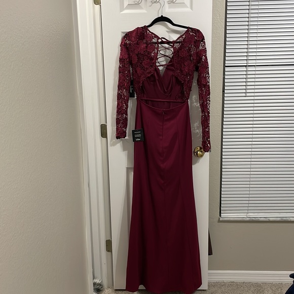 Lulus falling in plum purple lace up backless maxi dress - Picture 7 of 7